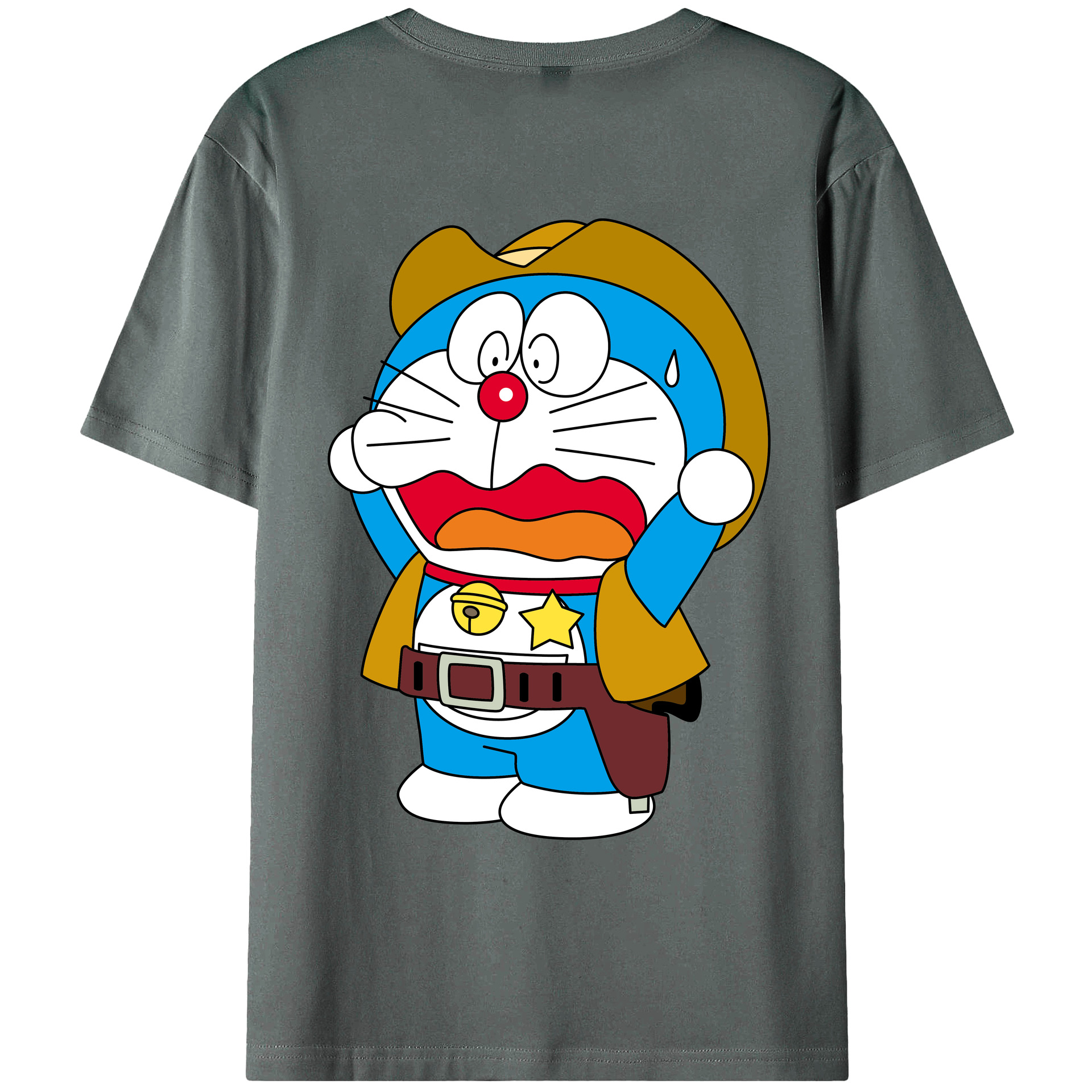 （画像用） ドラえもん Doraemon 綿100％ メンズ半袖Tシャツ（バックプリント） 通気性